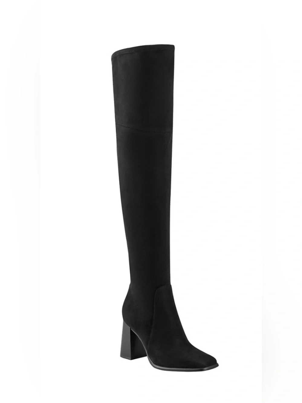 Marc Fisher Black Over-The-Knee Block Heel Leather Boots. NWOT